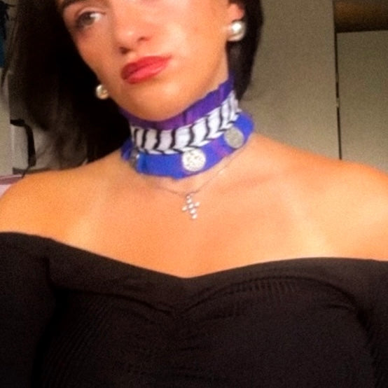 Iridescent Purple - Statement Necklace with Coins