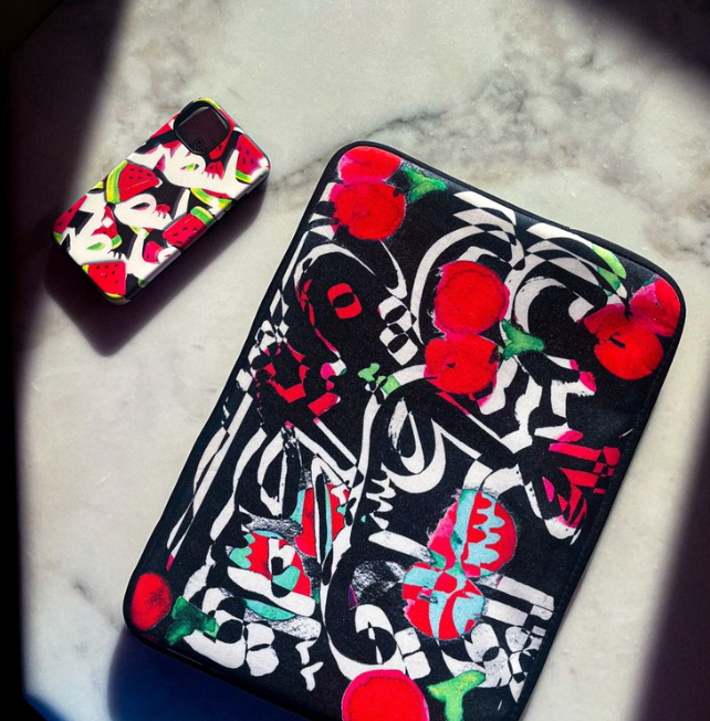 Laptop Sleeves with Dynamic Arab-Oriented Watercolour Print