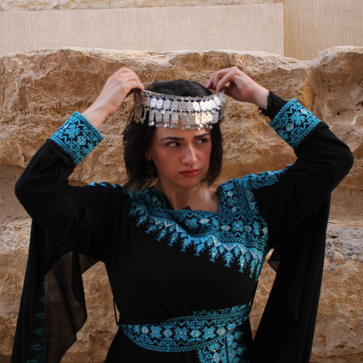 Blue Tatreez Dress