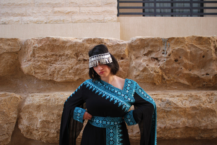 Blue Tatreez Dress