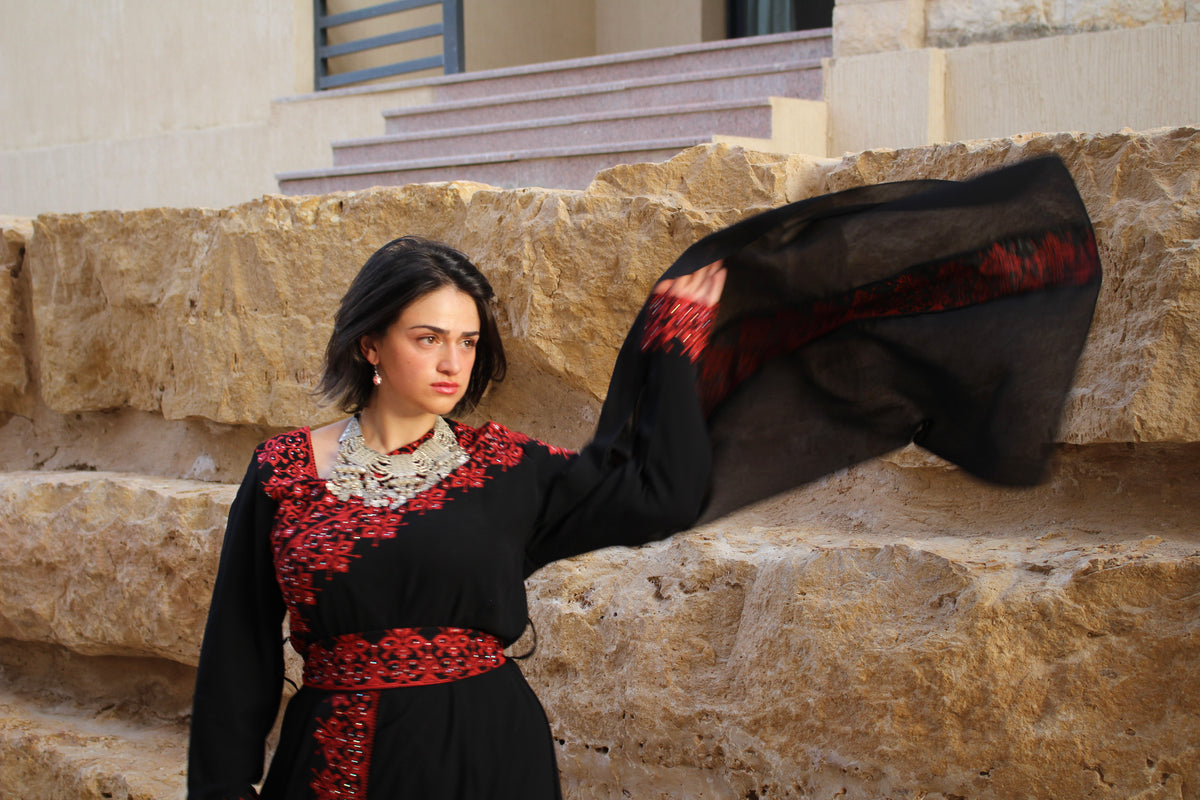 Red Tatreez Dress