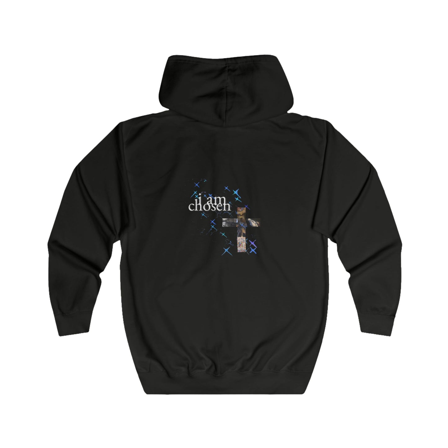 I Am Chosen Zip-Up Hoodie – Black & White