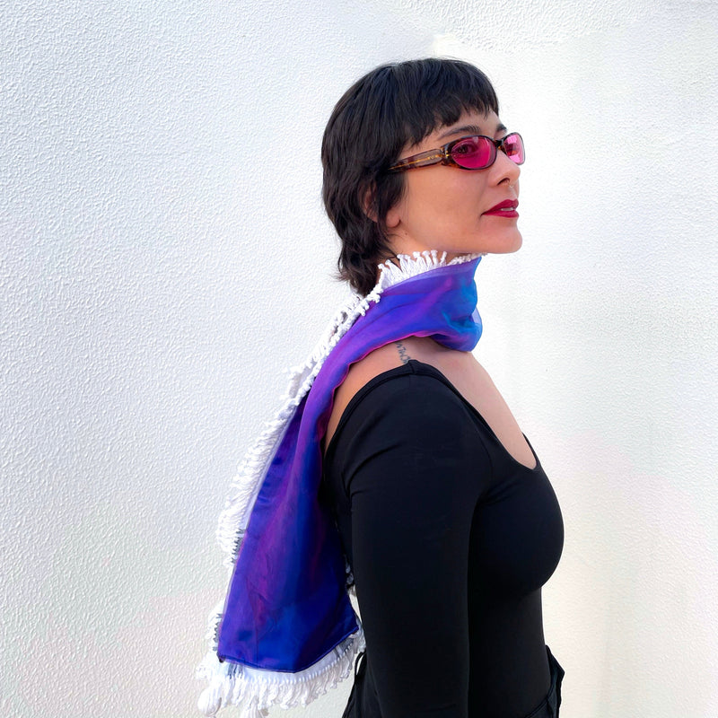 Celestial Dream: Handmade Blue Pink Keffiyeh
