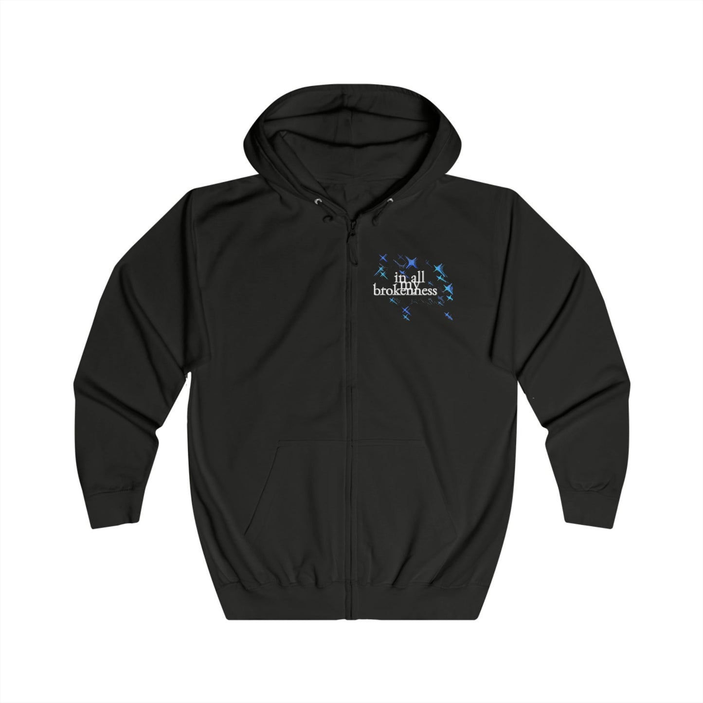 I Am Chosen Zip-Up Hoodie – Black & White