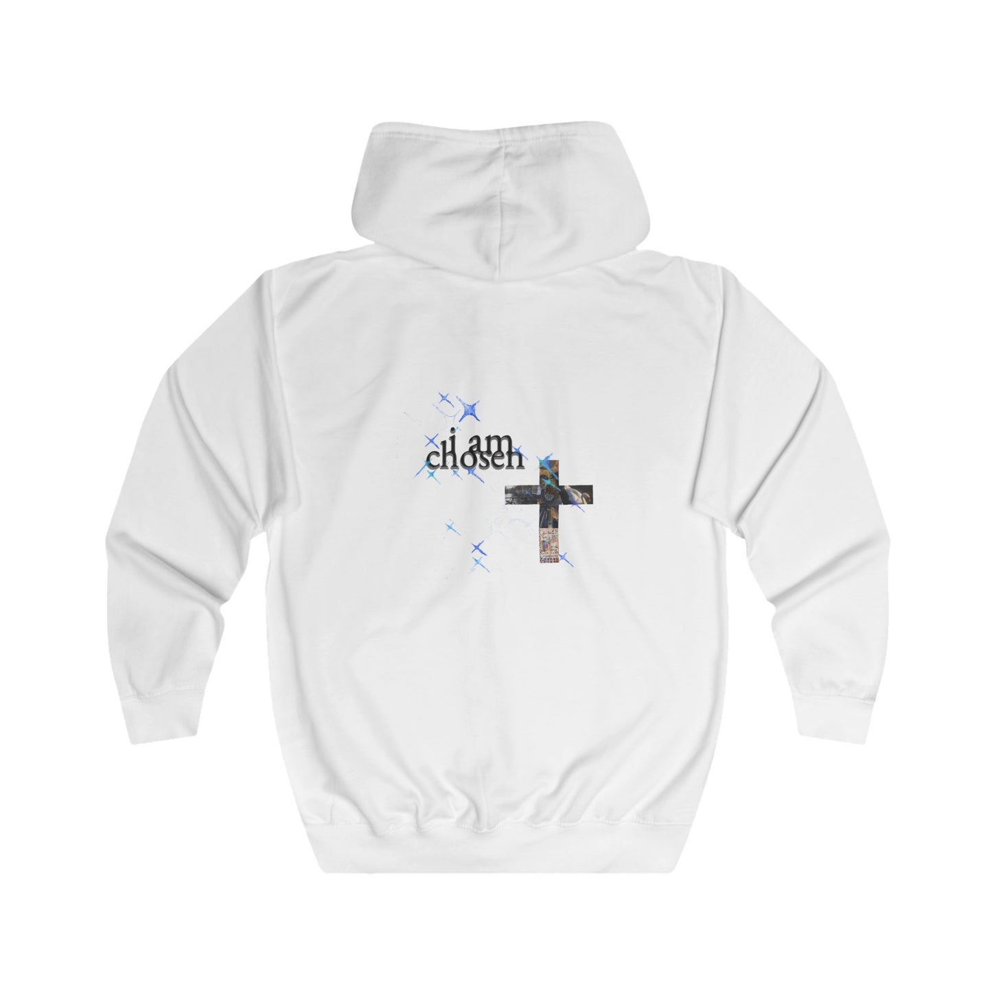 I Am Chosen Zip-Up Hoodie – Black & White