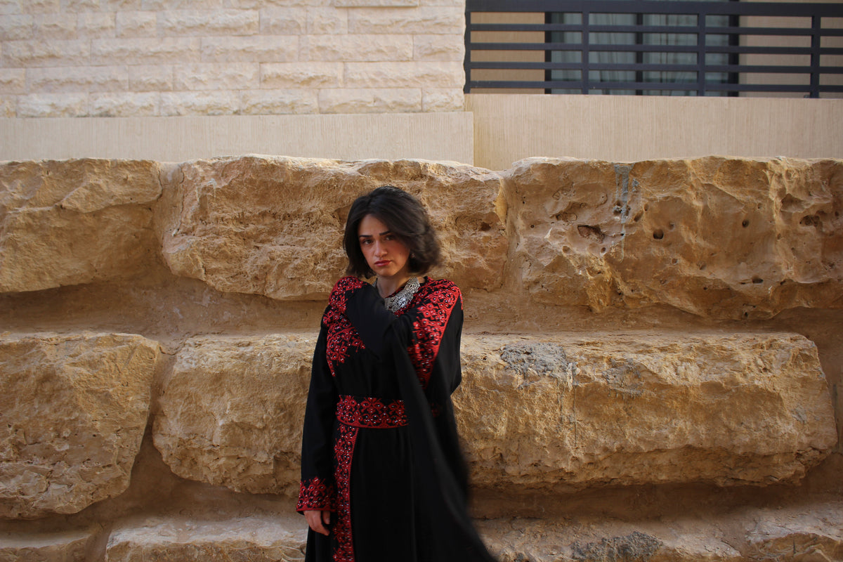 Red Diamond Tatreez Dress