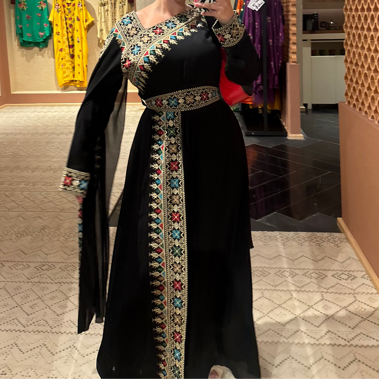 Gold Tatreez Dress