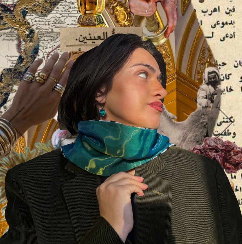 Seaweed Green Organza Keffiyeh